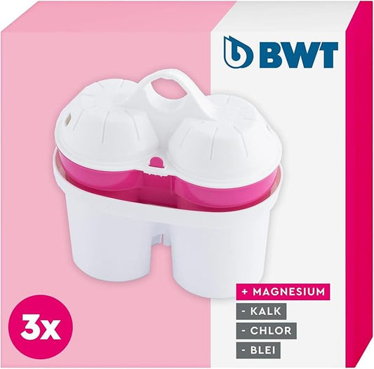 BWT 3-Pack Long Life Mg2+ Cartridge for Water Filters, 120-Liter Capacity