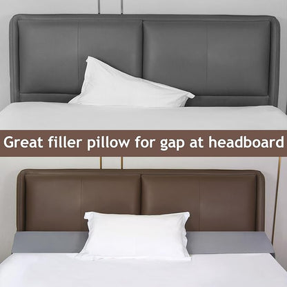 Vekkia King Bed Wedge Pillow for Headboard/Headboard Pillow/Bed Gap Filler/Pillow Wedge for Headboard Gap,Close Gaps Between Mattress and Headboard(Gray 76"x6.5"x4.5")