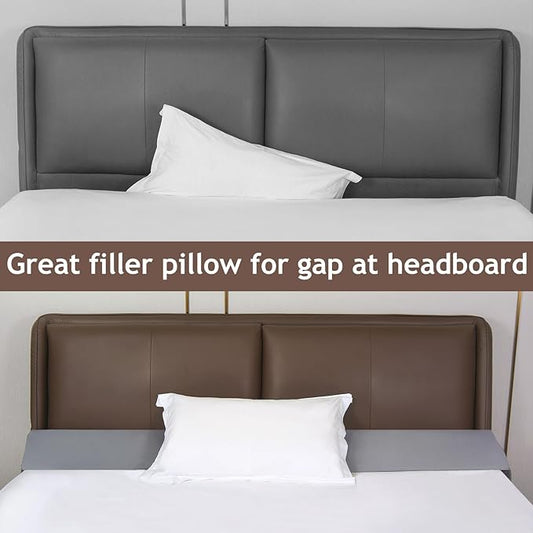 Vekkia King Bed Wedge Pillow for Headboard/Headboard Pillow/Bed Gap Filler/Pillow Wedge for Headboard Gap,Close Gaps Between Mattress and Headboard(Gray 76"x6.5"x4.5")
