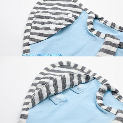 Baby Blanket Sack with Arms Free Design,Transition to Arms Free Wearable for Newborn Girl and Boy,Medium 3-6Months, Blue