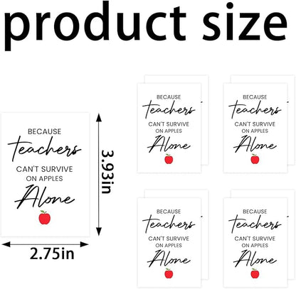 24Pcs Teachers Wine Labels, Teachers Gifts for Teachers, Teacher Retirement Appreciation Farewell Birthday Gifts, Because Teachers Can't Survive On Apples Alone Mini Wine Bottle Stickers Labels