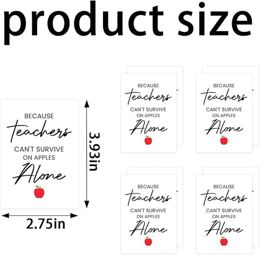 24Pcs Teachers Wine Labels, Teachers Gifts for Teachers, Teacher Retirement Appreciation Farewell Birthday Gifts, Because Teachers Can't Survive On Apples Alone Mini Wine Bottle Stickers Labels