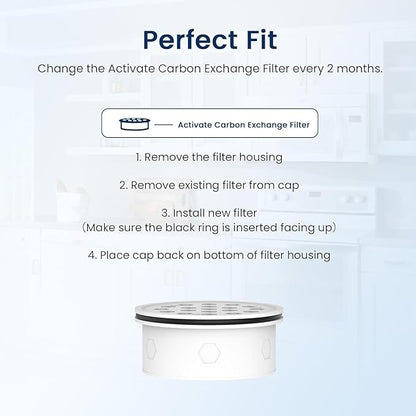 GLACIER FRESH Activated Carbon Pitcher Filter Replacement for LS Home and GF Pitcher, Reduces Chlorine Taste and Odor, Upgraded Filtration Materials, Improved the flow rate 1.6 times, 2 Packs