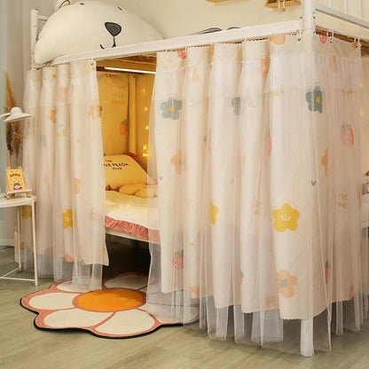 XGOPTS Dormitory Bunk Bed Privacy Curtains Students Single Bottom Bunk Bed Blackout Curtains Dustproof Cloth Bed Canopy Curtains Shading Mosquito Protection Nets Bedroom Tent Decor