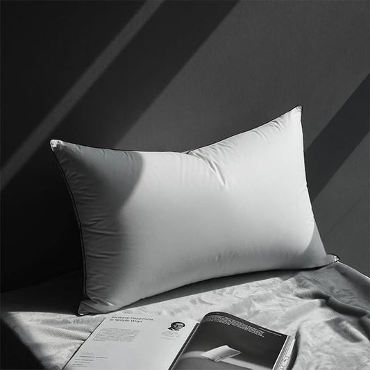 Luxury All Hungarian Goose Down Pillows King Size,Soft and Support Down Bed Pillow for Back,Side,Stomach Sleepers,480 Thread Count 100% Cotton Shell,King Size Soft Pillow 1 Pack 20"x36"