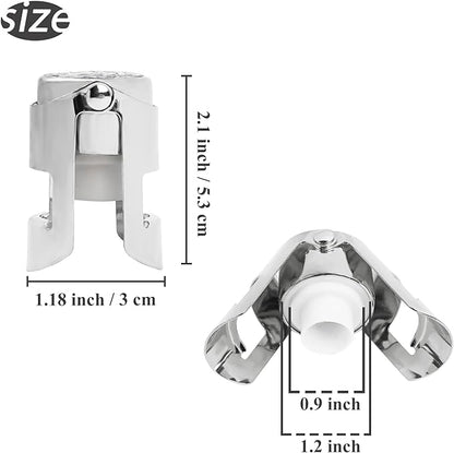 LIZIMANDU Champagne Stopper, Stainless Steel Bottle Plug Sealer for Sparkling Wine, Superior Leak,keeps Wine, Champagne, Prosecco, Cava, and Sparkling Wine fresh longer(1-Bling Silver)