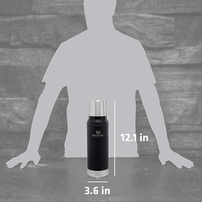 Stanley Classic Vacuum Insulated Wide Mouth Bottle -BPA-Free 18/8 Stainless Steel Thermos for Cold & Hot Beverages