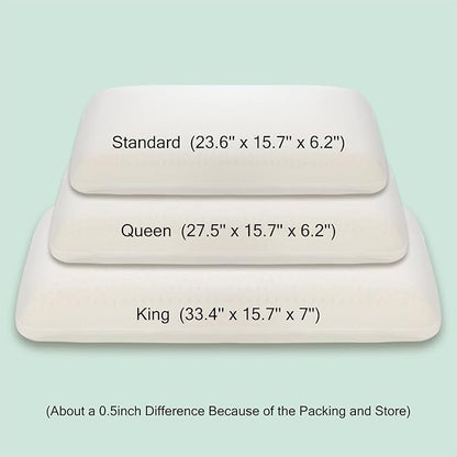 Talalay 100% Natural Premium Latex Pillow, Bed Pillow Helps Relieve Pressure, Sleeping Pillow without Memory Foam Chemicals, Best Gift with Removable Cotton Cover (King (H-7.0''))