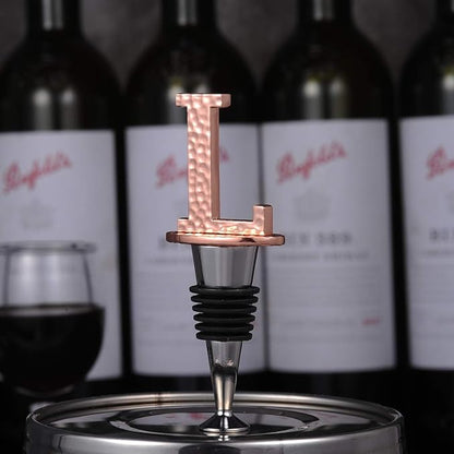 Miicol Wine Bottle Stopper, Prosecco Stopper, Rose Gold Wine Stopper, Personalised Champagne Stopper, Initial Wine Stopper, Funny Prosecco Gift, Wine Lovers Gift, Letter L
