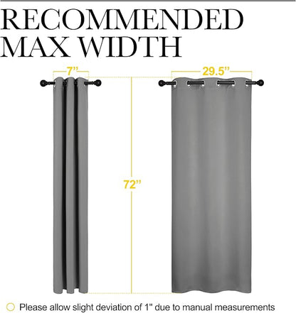 NICETOWN Silver Grey Blackout Curtain Panels for Bedroom, Thermal Insulated Grommet Top Blackout Draperies and Drapes for Basement (2 Panels, W34 x L72-inch)