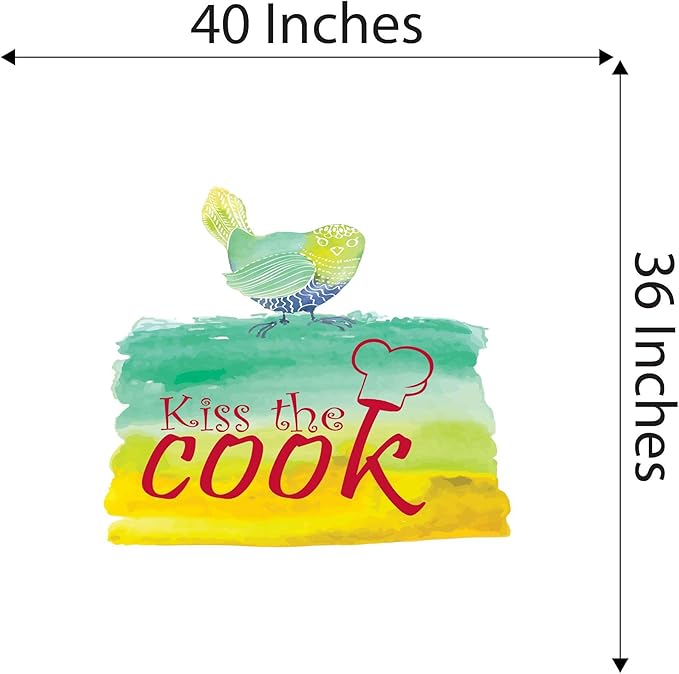 Kitchen Chef Love cook Vinyl wall Art Decal Home Wall Decoration Loving Home Kitchen Kiss The Cook - Size: 40 in x 36 in