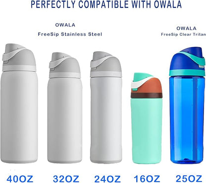 Replacement Lid for Owala Freesip Water Bottle Top Cap Protective Push-To-Open Lid Compatible With Owala Cup 16oz 24oz 32oz 40oz Bpa-Free Replacement Stopper for Owala Freesip Leak-Proof. (Light Blue)