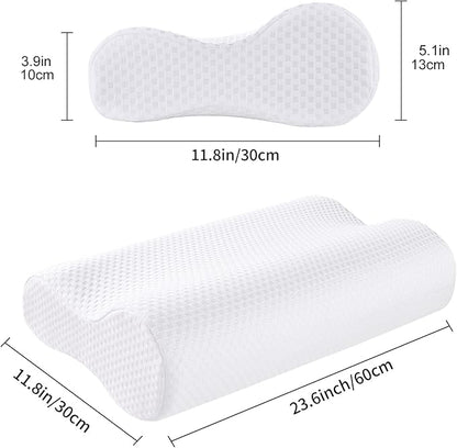 Cervical Pillow for Neck Pain Relief, Neck Pillow for Sleeping Neck and Shoulder Pain, Orthopedic Sleeping Pillow for Adults Kids, Ergonomic Contour Memory Foam Pillow