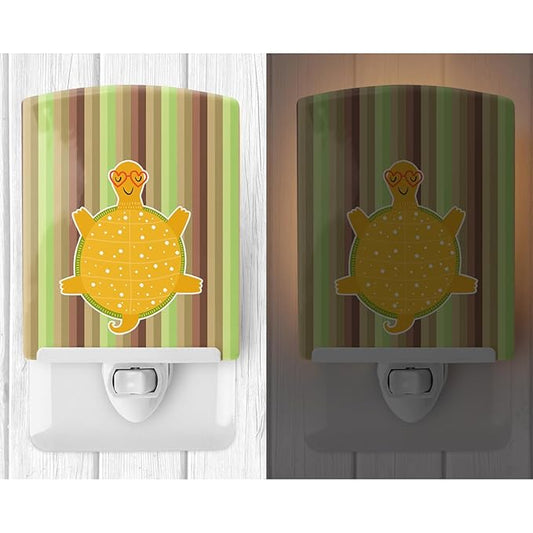 Caroline's Treasures BB6780CNL Turtle Ceramic Night Light Compact, UL-Certified, Ideal for Bedroom, Bathroom, Nursery, Hallway, Kitchen, 6x4x3, Multicolor