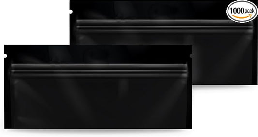 Mylar Bags Smell Proof Pre Roll All Black - 1000 Count 2.27" X 6" 6mill Thickness - Packaging Bags - Mylar Bags For Food Storage - Resealable Bags - Smell Proof Bags