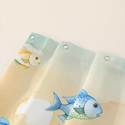 AILONEN Sea Turtle Shower Curtain,Watercolor Sea Turtle Bath Curtain for Girls Girls,Ocean Animal Fish Tie Dye Flower Shower Curtain for Bathroom Decor Waterproof with 12 Plastic Hooks, 60" W*72" H
