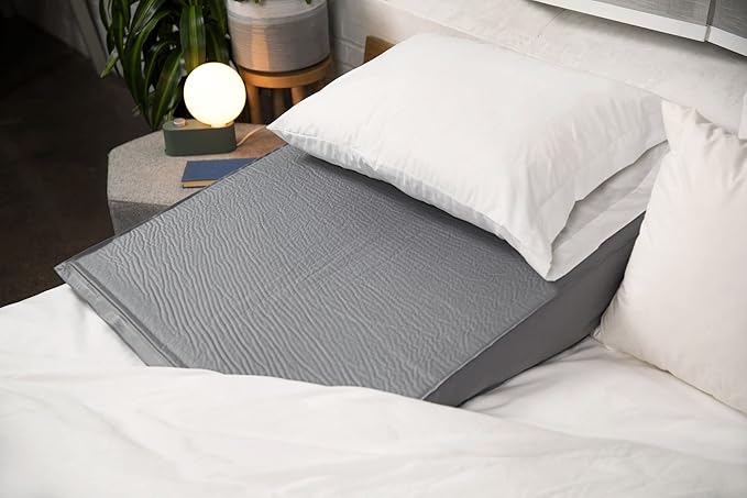 Self-Inflating Bed Wedge Pillow | Lightweight for Travel | Wedge Pillow for Sleeping and Acid Reflux, Heartburn, and GERD Pillow (TWDPRO2, 22 Inch)