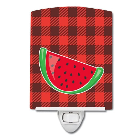 Caroline's Treasures BB8630CNL Backyard BBQ Watermelon Ceramic Night Light Compact, UL-Certified, Ideal for Bedroom, Bathroom, Nursery, Hallway, Kitchen, 6x4x3, Multicolor