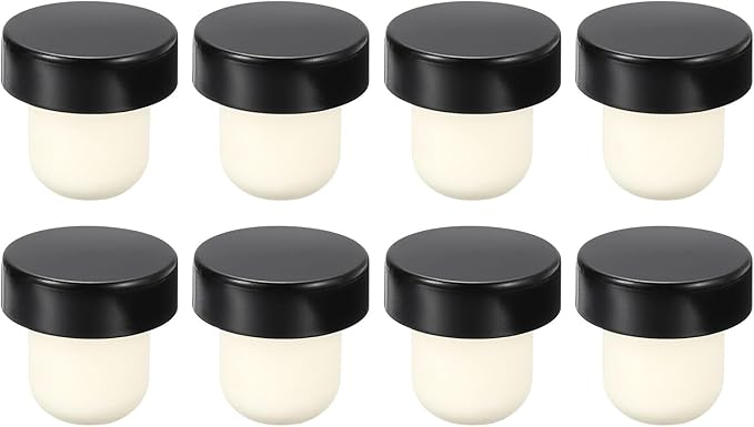 uxcell 8Pcs T-shaped Stoppers, 0.79inch Dia Cork Wine Stopper Reusable Wine Bottle Corks Sealing Plug for Wine Beer Beverage Bottle Crafts, Black