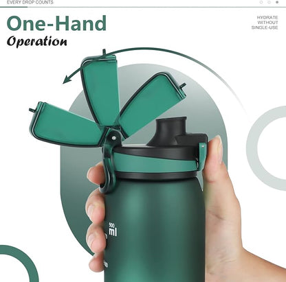 Opard 30oz Sports Water Bottle with Leak Proof Flip Top Lid BPA Free Tritan Reusable Plastic for Gym and Outdoor