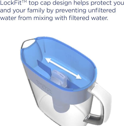 PUR PLUS 11-Cup Water Filter Pitcher with 1 Lead-Reducing PUR Plus Filter, Dishwasher Safe, Powerful Filtration, Filter Change Indicator Light, White, PPT111W