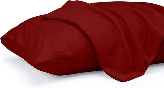 Utopia Bedding Standard Pillow Cases - 2 Pack - Envelope Closure - Soft Brushed Microfiber Fabric - Shrinkage and Fade Resistant Pillow Covers 20 X 26 Inches (Standard, Red)