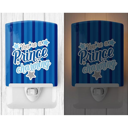 Caroline's Treasures BB9002CNL You're a Prince Charming Ceramic Night Light Compact, UL-Certified, Ideal for Bedroom, Bathroom, Nursery, Hallway, Kitchen, 6x4x3, Multicolor
