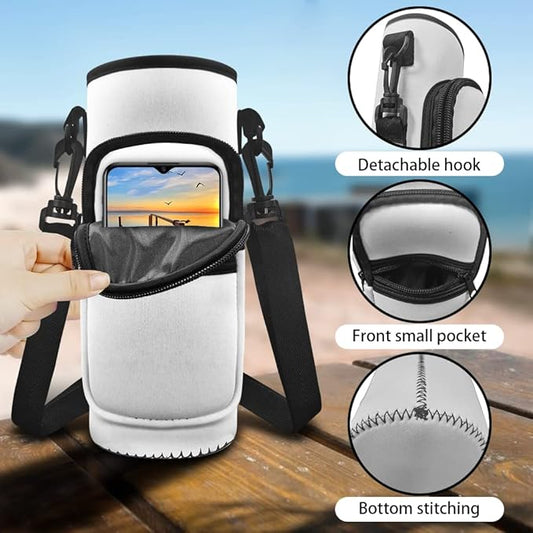 Golden Retriever Water Bottle Kids 8-10/10-12 Stainless Steel Water Bottle 20 OZ Water Bottle Carrier Bag with Phone Pocket Set with Shoulder Strap