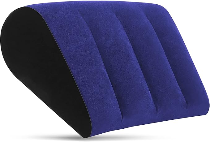 Inflatable Wedge Pillow Blue Minimalist Yoga Posture Aid Cushion Lumbar Leg Support Pillow Reduces Waist and Back Pressure Wedge Cushion for Sleeping, Leg Elevation, Travel