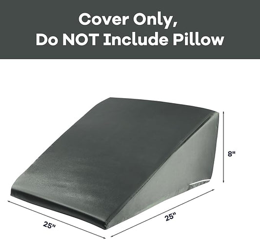 HOMBYS Satin Bed Wedge Pillow Cover Silky & Smooth Wedge Pillowcase 1 Pack 24x24x7.5, Soft & Breathable, Removable & Machine Washable-Zipper Design (Pillow Not Include)