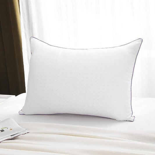 JOLLYVOGUE Pillows Queen Size Set of 1, Bed Pillows Set of 1, Cooling and Supportive Pillows with Super Soft Down Alternative Fill, Luxury Fluffy Hotel Quality for Side, Back, and Stomach Sleepers