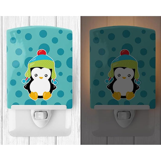 Caroline's Treasures BB8942CNL Christmas Penquin #4 Ceramic Night Light Compact, UL-Certified, Ideal for Bedroom, Bathroom, Nursery, Hallway, Kitchen, 6x4x3, Multicolor