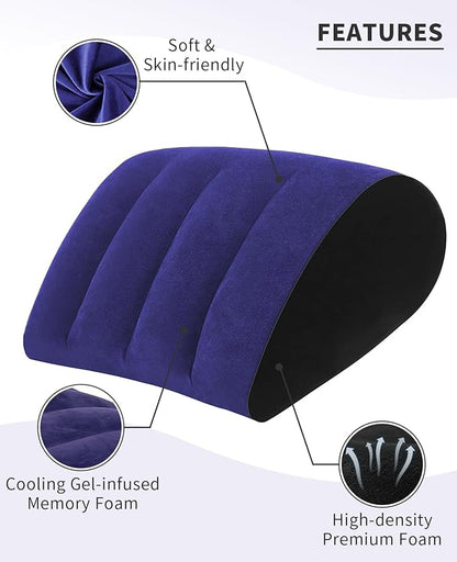 Portable Wedge Pillow Inflatable Cushion - Body Positioners for Legs and Back Support for Sleeping,Reading and Rest,Use in Bed, Travel, Camping Or Office，Fast Inflating Deflation