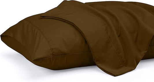 Utopia Bedding Standard Pillow Cases - 2 Pack - Envelope Closure - Soft Brushed Microfiber Fabric - Shrinkage and Fade Resistant Pillow Covers 20 X 26 Inches (Standard, Mocha)