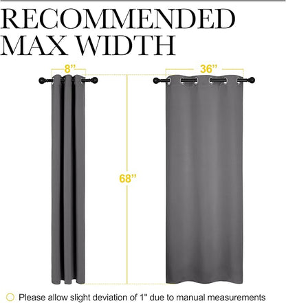 NICETOWN Grey Blackout Curtain Panels for Bedroom, Thermal Insulated Grommet Top Blackout Draperies and Drapes for Basement (2 Panels, W42 x L68-inch, Grey)
