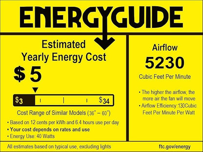 Sofucor 38 inch Ceiling Fans with Remote Control, Indoor Outdoor Ceiling Fan for Bedroom Living Room Farmhouse Patio, Modern Ceiling Fan no Light with 6 Speed Reversible Quiet DC Motor, White