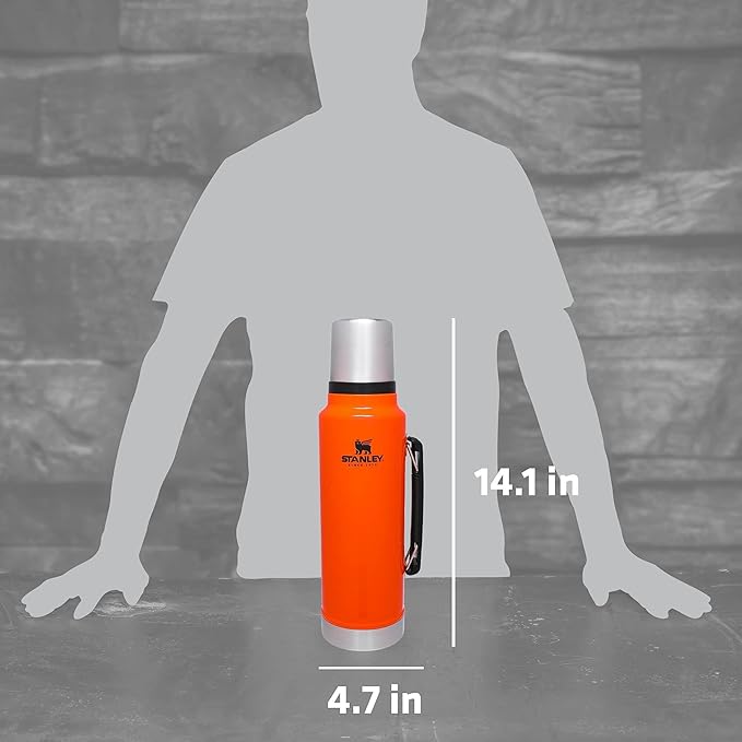 Stanley Classic Vacuum Insulated Wide Mouth Bottle -BPA-Free 18/8 Stainless Steel Thermos for Cold & Hot Beverages