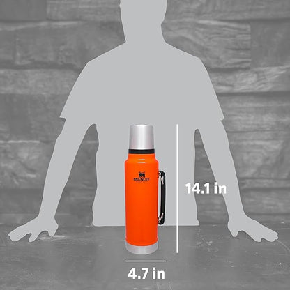 Stanley Classic Vacuum Insulated Wide Mouth Bottle -BPA-Free 18/8 Stainless Steel Thermos for Cold & Hot Beverages