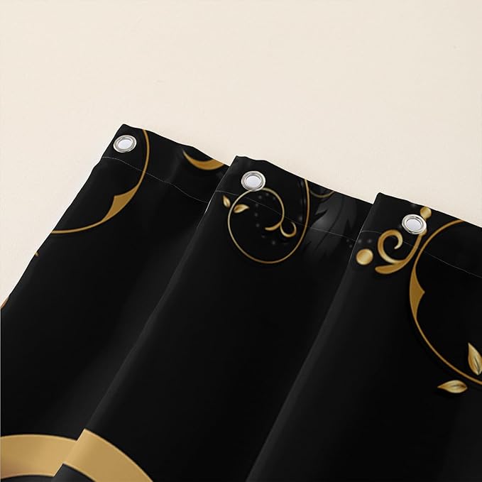 AILONEN Girls Rose Floral Shower Curtain 72" W*78" H for Bathroom, Gold Yellow Flower Butterfly Bathroom Curtain,Women Teen Girls Flower Bath Curtain Polyester Waterproof Bath Curtain with 12 Hooks