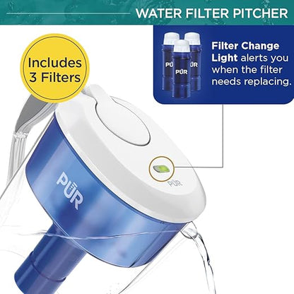 PUR Plus Water Pitcher Filtration System with 6 Months of Filters, 11 Cup, CR1111WLCR