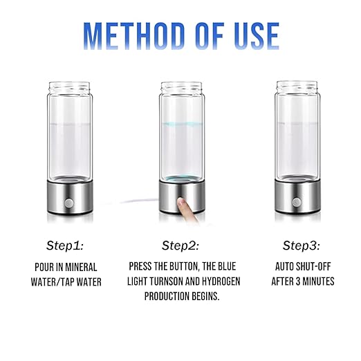 Hydrogen Water Bottle Generator (2024). Great for Home, Office, Travel and Daily Drinking Using SPE PEM Technology Water Ionizer