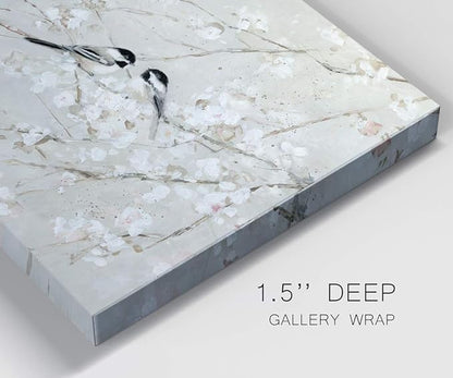 Renditions Gallery Canvas Nature Wall Art Modern Decorations Paintings Elegant Little Birds Glam Romantic Abstract Botanical Artwork Prints for Bedroom Office Kitchen - 18"x27" LT33