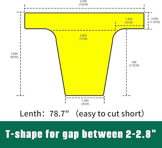 Bed Filler for Headboard, Suitable for Gap 2-2.8" of King Queen Twin Bed, 78.7'' Long Wedge Sleeping Pillow, Foam Bed Mattress Gap Filler