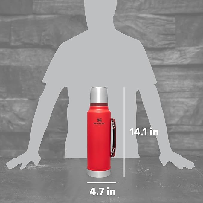 Stanley Classic Vacuum Insulated Wide Mouth Bottle -BPA-Free 18/8 Stainless Steel Thermos for Cold & Hot Beverages