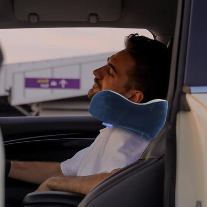 GOTDYA Travel Pillow,Travel Neck Pillows for Sleeping,100% Pure Memory Foam Soft Comfort & Support Pillow for Airplane/Car/Office&Home Rest Use-Blue
