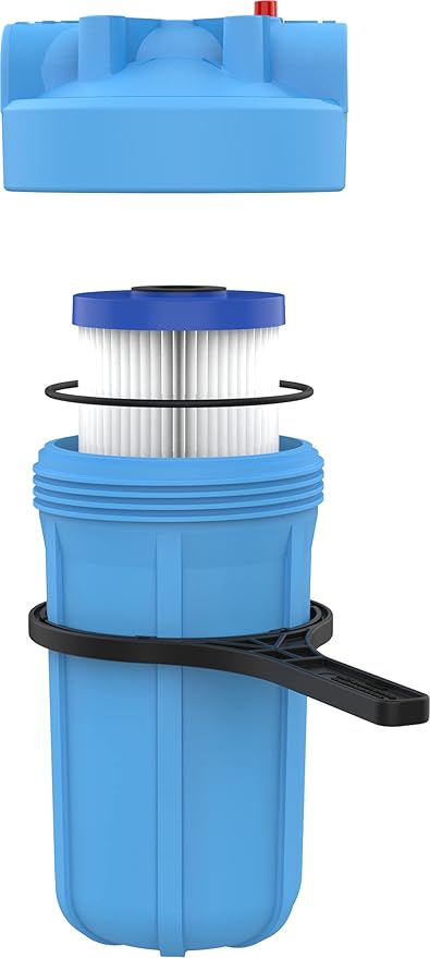 Pentair OMNIFilter BF7 Water Filtration System, 10" Basic Whole House Heavy Duty Filtration System, Includes 10" Blue Heavy Duty Housing, RS6 Sediment Reduction Cartridge and All Tools, 3 Piece Set