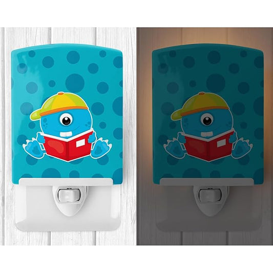 Caroline's Treasures BB8865CNL Monster Blue Ceramic Night Light Compact, UL-Certified, Ideal for Bedroom, Bathroom, Nursery, Hallway, Kitchen, 6x4x3, Multicolor