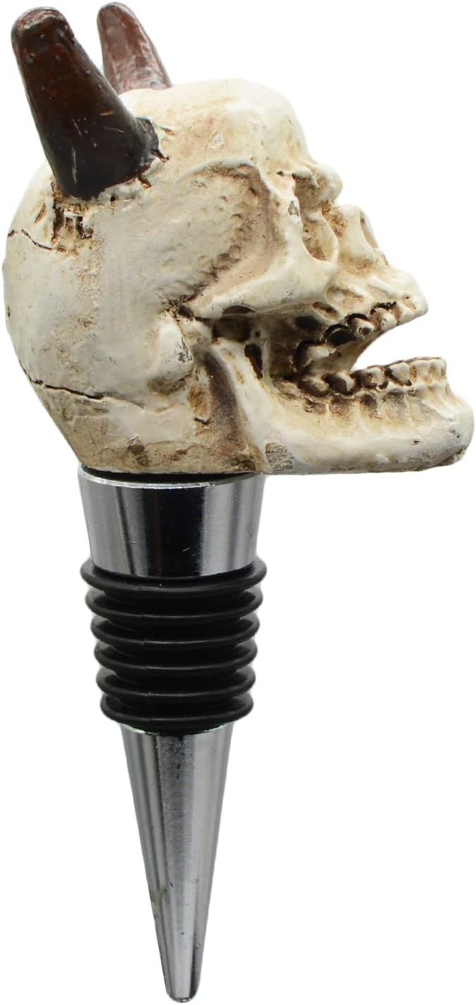 Wine Bottle Stopper Horned Demon Devil Skull Decor Beverage Wine Cork for Man Housewarming Gift,Christmas,Thanksgiving