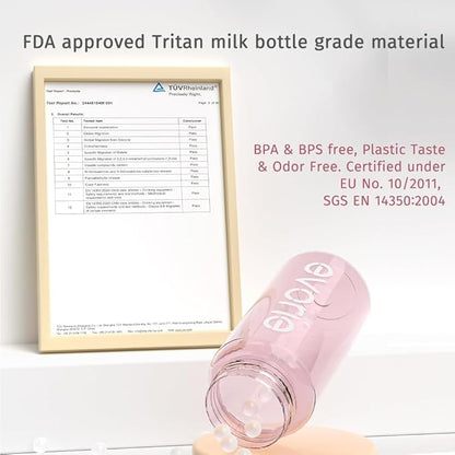 Evorie Tritan Kids Water Bottle for School No Straw 13oz BPA Free Plastic Sports Bottle Reusable Lightweight Leak Proof Travel Drinks Bottle Spout Drinking Cup Running Flip Top