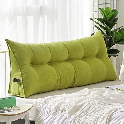 Triangular Headboard Pillow Wedge Pillow for Headboard Gap Headboard Pillow Twin Daybed Pillows Backrest Pillow with Side Pockets